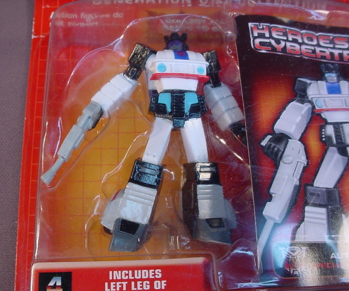 Transformers Heroes Of Cybertron Autobot Jazz Figure In The Original Sealed Package, Generation One Collection, 2001 Hasbro, #4 With The Left Leg Of Fortress Maximus