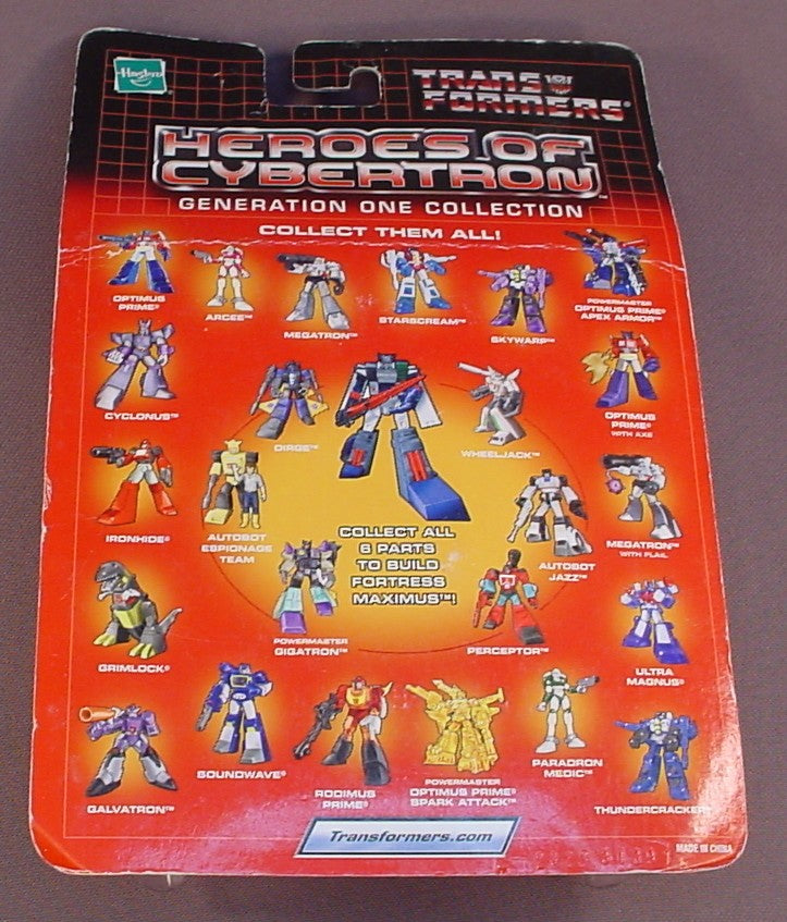 Transformers Heroes Of Cybertron Autobot Jazz Figure In The Original Sealed Package, Generation One Collection, 2001 Hasbro, #4 With The Left Leg Of Fortress Maximus