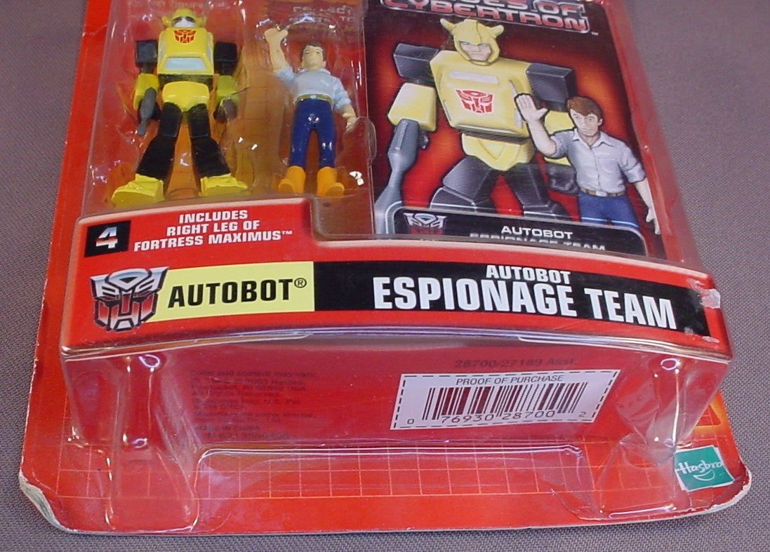 Transformers Heroes Of Cybertron Autobot Espionage Team Figures In The Original Sealed Package, Generation One Collection, 2001 Hasbro, With The Right Leg Of Fortress Maximus