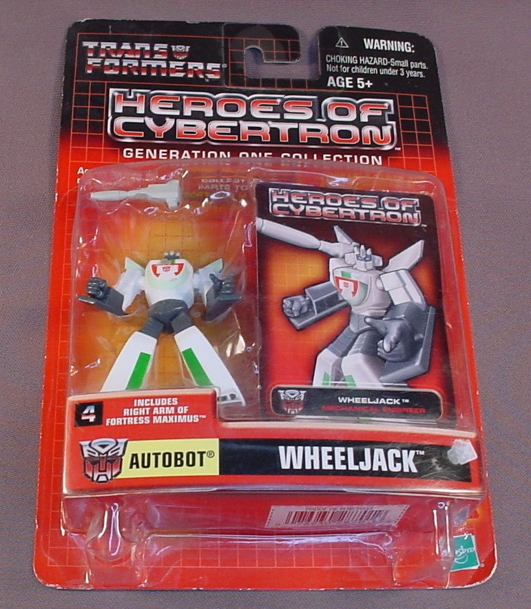 Transformers Heroes Of Cybertron Autobot Wheeljack Figure In The Original Sealed Package, Generation One Collection, 2001 Hasbro, #4 With The Right Arm Of Fortress Maximus