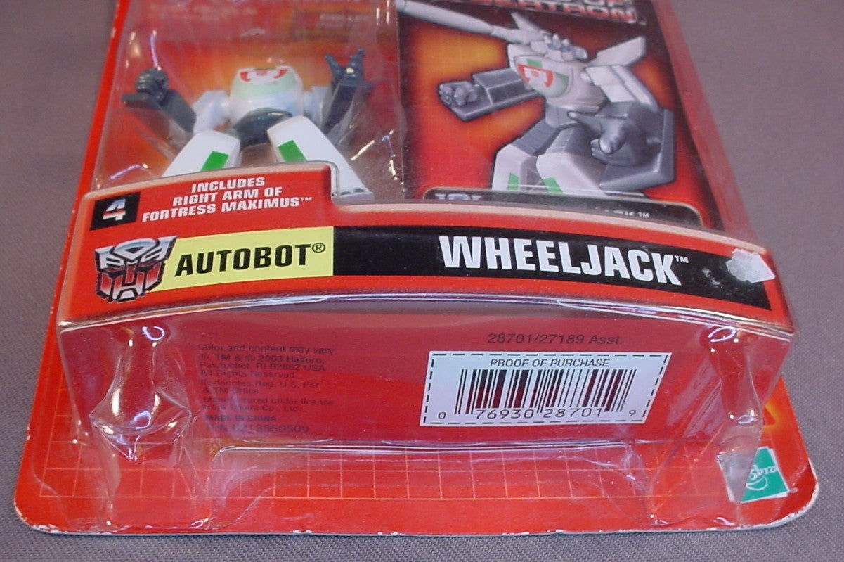 Transformers Heroes Of Cybertron Autobot Wheeljack Figure In The Original Sealed Package, Generation One Collection, 2001 Hasbro, #4 With The Right Arm Of Fortress Maximus