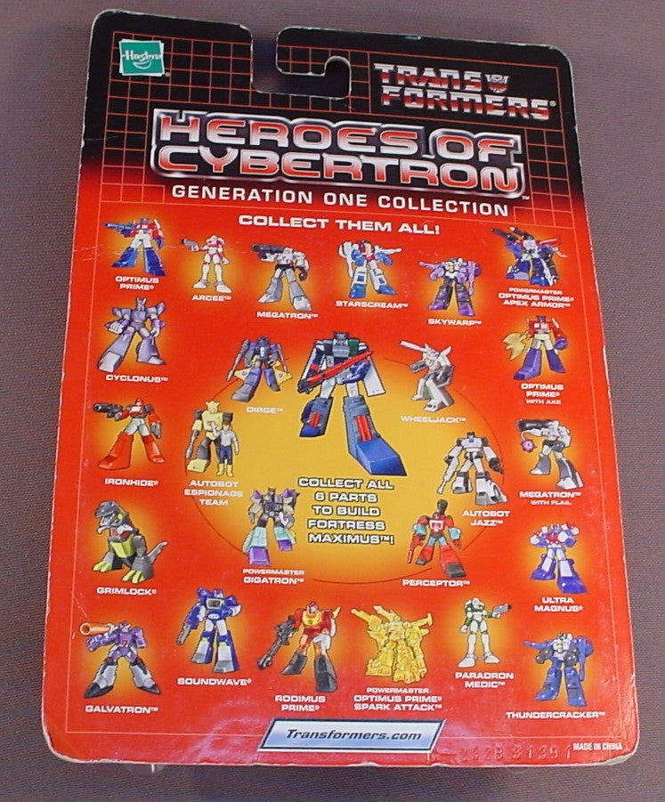 Transformers Heroes Of Cybertron Autobot Wheeljack Figure In The Original Sealed Package, Generation One Collection, 2001 Hasbro, #4 With The Right Arm Of Fortress Maximus