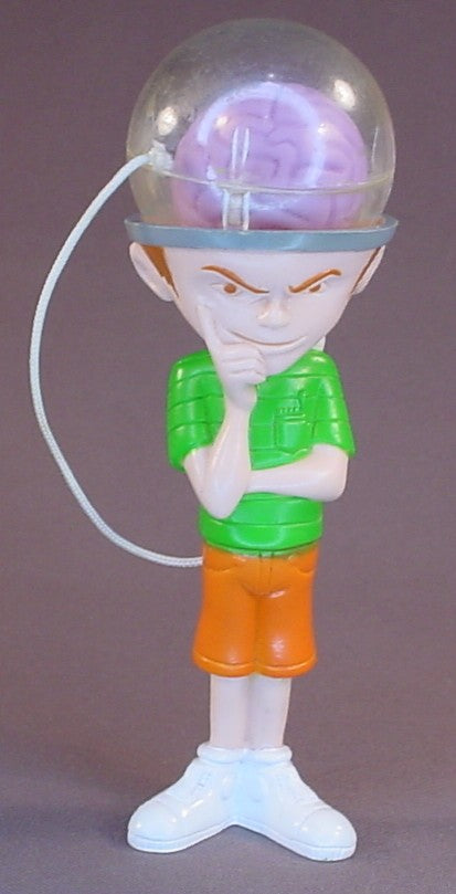 The Tick TV Series Charles The Brain Child Cup And Ball Toy Figure, Flip The Brain Into His Head, 6 Inches Tall, Applause, 1996 Taco Bell