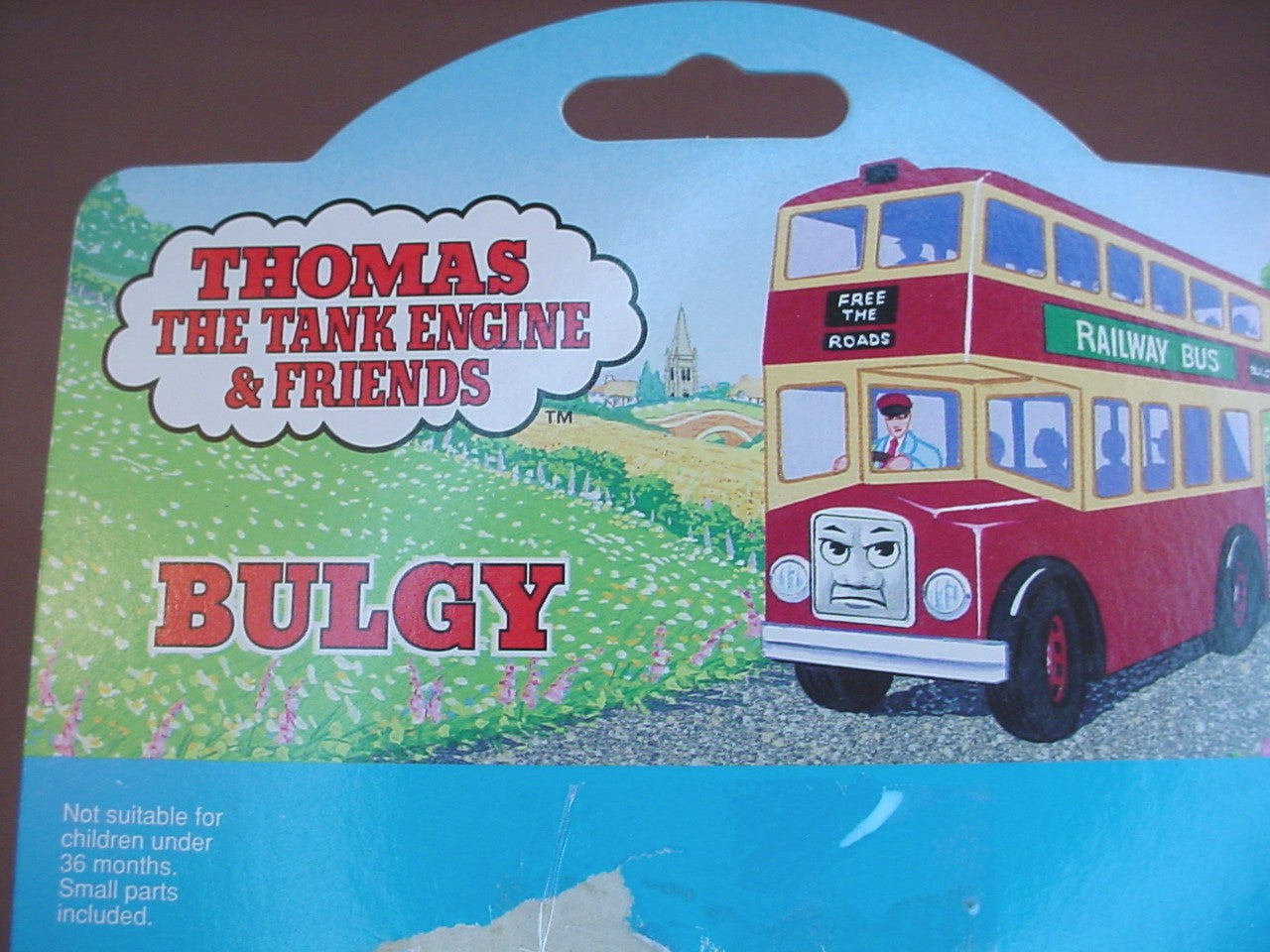 Thomas The Tank Engine And Friends Bulgy The Double Decker Railway Bus With The Original Package, Has Been Opened But Not Played With, Die-Cast Metal, 1993 Ertl, #27, #4008, About 3 Inches Long, Diecast Metal, Vintage