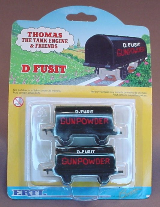 Thomas The Tank Engine And Friends D Fusit Gunpowder Cars In The Original Sealed Package, 1993 Ertl, #59, #4029, About 3 Inches Long, Vintage