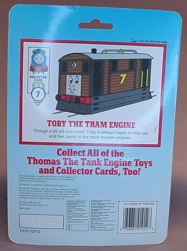 Thomas The Tank Engine Toby The Tram Engine In The Original Sealed Package, Shining Time Station, Die-Cast Metal, 1992 Ertl, 1012-72FO, About 3 1/4 Inches Long, Vintage