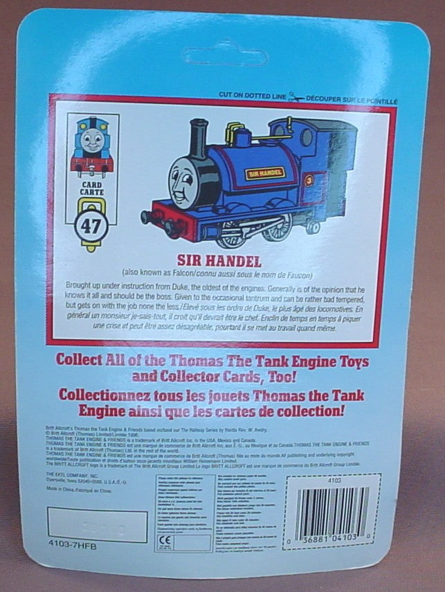 Thomas The Tank Engine Sir Handel Engine In The Original Sealed Package, Shining Time Station, Die-Cast Metal, 1992 Ertl, 4103-7HFB, About 3 1/4 Inches Long, Vintage