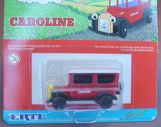 Thomas The Tank Engine And Friends Caroline Car In The Original Sealed Package, 1997 Ertl, #51, 4006-7HB, Die-Cast Metal, About 2 1/2 Inches Long, Diecast Metal, Vintage