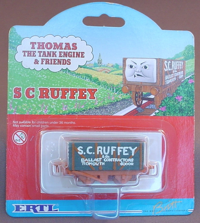 Thomas The Tank Engine And Friends S.C. Ruffey Car In The Original Sealed Package, 1998 Ertl, #52, 4975-7HFI,  About 2 1/2 Inches Long, Vintage, S. S. Ruffey & Co., Ballast Construction