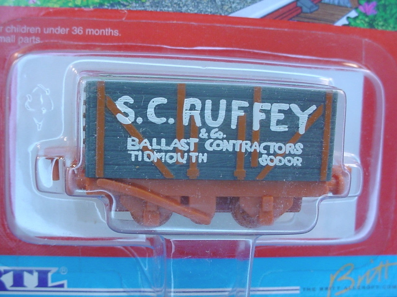 Thomas The Tank Engine And Friends S.C. Ruffey Car In The Original Sealed Package, 1998 Ertl, #52, 4975-7HFI,  About 2 1/2 Inches Long, Vintage, S. S. Ruffey & Co., Ballast Construction