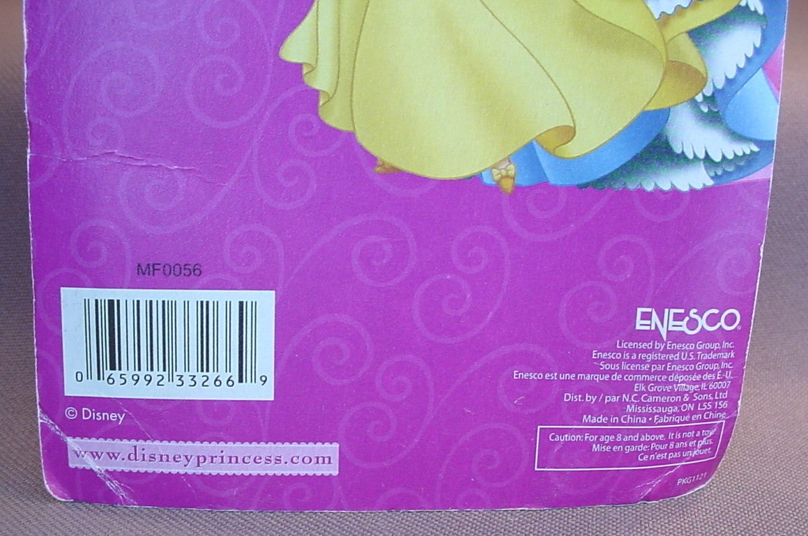 Disney Princesses Package Of 5 Figures Christmas Ornaments Or Decorations In The Original Sealed Package, Enesco, The Cardboard Corners Are Turned A Bit, The Figures Are 1 1/2 To 2 Inches Tall
