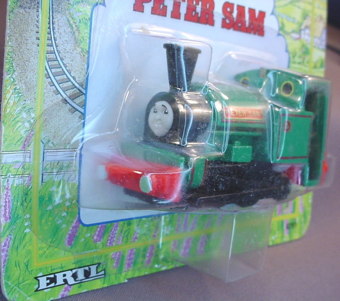 Thomas The Tank Engine Peter Sam Engine In The Original Sealed Package, Shining Time Station, Die-Cast Metal, 1992 Ertl, 4391-7HB, About 3 1/4 Inches Long, Vintage