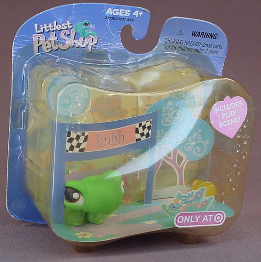 Littlest Pet Shop #316 Green Frog With A Purple Shell In The Original Sealed Package, The Package Has Some Wear, 2006 Hasbro, Aquarium Friends, Target Exclusive, Collectible Pets, LPS