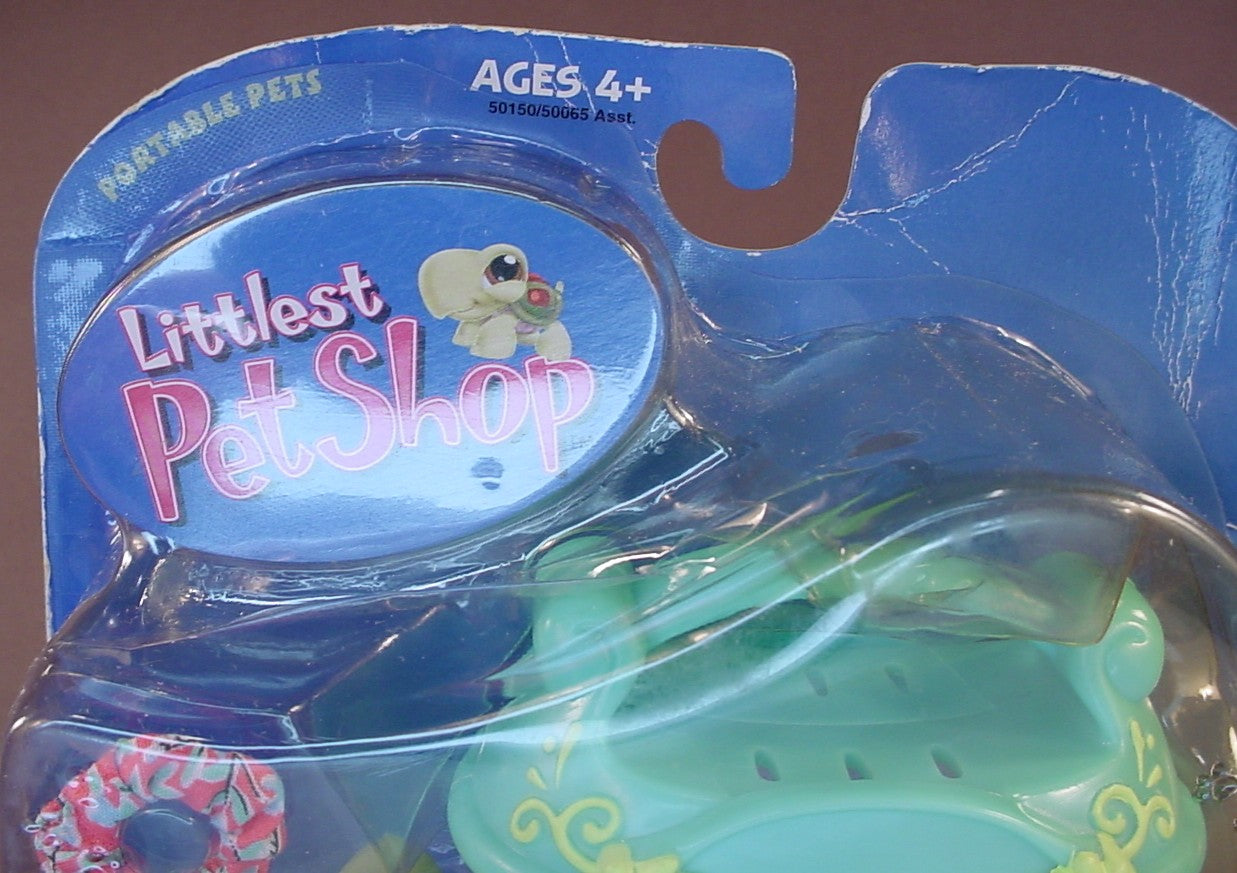 Littlest Pet Shop #8 Green Frog With Terrarium In The Original Sealed Package, The Package Has Some Wear, 2004 Hasbro, Portable Pets, LPS