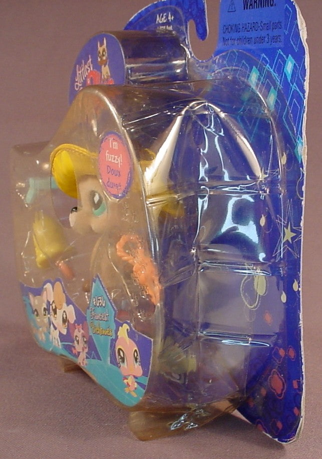 Littlest Pet Shop #636 Flocked Or Fuzzy Great Dane Dog In The Original Sealed Package, The Package Has Some Wear, Has The Complete Set Of Original Accessories, 2008 Hasbro, Fanciest Pets, Puppy Dog, LPS