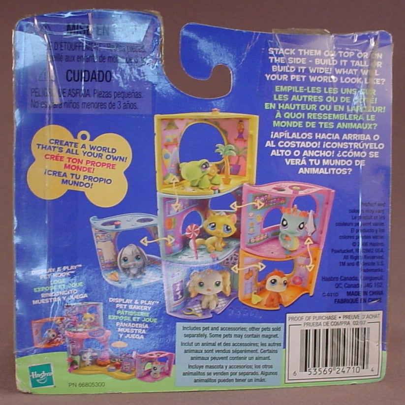 Littlest Pet Shop #356 Gray Pigeon Bird With The Display & Play Pet Nook In The Original Sealed Package, Playground Pets, 2007 Hasbro