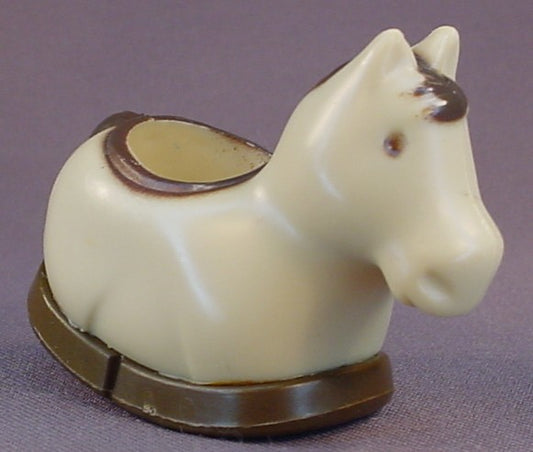 Tree Tots Treehouse Brown Or Tan Horse From A Royal Castle Coach Or Carriage Set, The People Fit Inside The Horse, The Horse Is Called Salt, Also A Part Of The Mysterious Pumpkin Set, 1977 Kenner, Vintage Toy