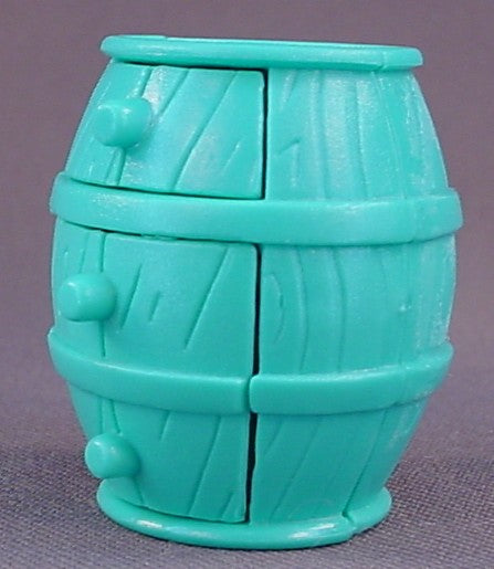 Polly Pocket Aqua Blue Barrel With A Set Of Pull Out Drawers, 2002 Mattel, Ride In Style Ranch Accessory