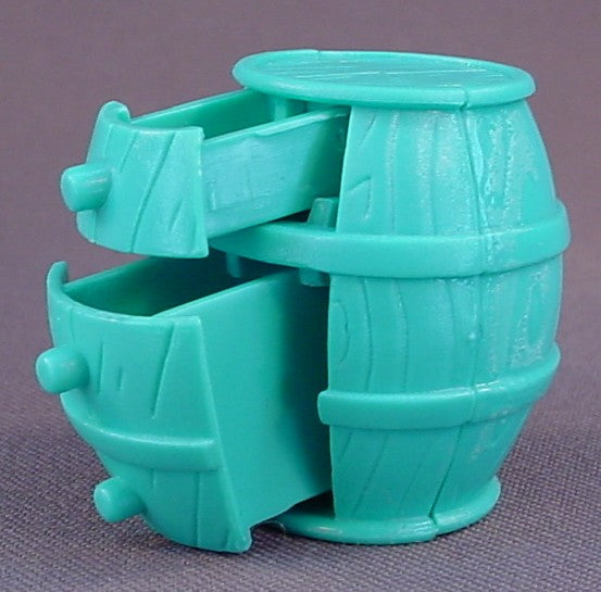 Polly Pocket Aqua Blue Barrel With A Set Of Pull Out Drawers, 2002 Mattel, Ride In Style Ranch Accessory