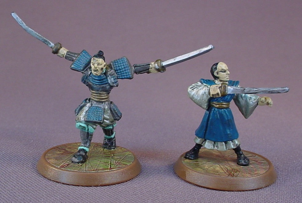 Heroscape Minis Pair Of Thora's Revenge Figures, #14 Kozuke Samurai, Wave 5, Mini Figure, 1 1/2 to 2 inches Tall