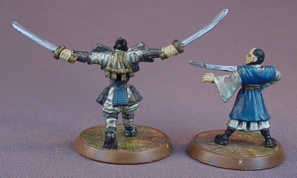 Heroscape Minis Pair Of Thora's Revenge Figures, #14 Kozuke Samurai, Wave 5, Mini Figure, 1 1/2 to 2 inches Tall