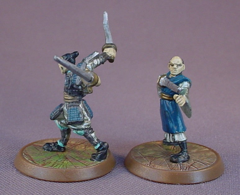 Heroscape Minis Pair Of Thora's Revenge Figures, #14 Kozuke Samurai, Wave 5, Mini Figure, 1 1/2 to 2 inches Tall
