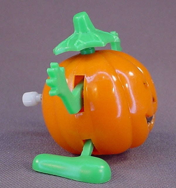 Wind Up Toy Halloween Pumpkin Dancing Or Sidewalker Toy, 1990's, Possibly Applause But Not Marked, Jack-O-Lantern