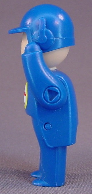 Meccano Pilot Figure, 1996 Junior Pilot Or Aviator, Meccano Jr Airline Set, Meccano Jr City Set, 2 3/8 Inches Tall, The Head Swivels, The Arms Move And It Bends At The Waist, Vintage Toy