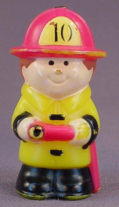 Lakeside 1982 Tubtown Fireman Figure, Firehouse Fire Fighter, 2 Inches Tall, Hard Plastic, Vintage Toy, Tub Town