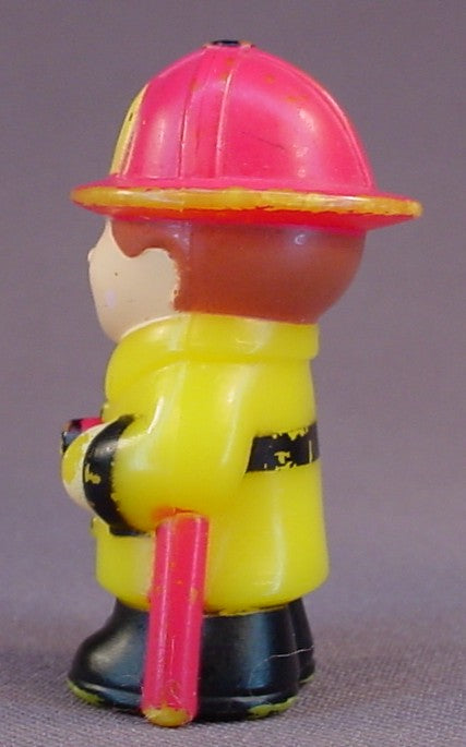 Lakeside 1982 Tubtown Fireman Figure, Firehouse Fire Fighter, 2 Inches Tall, Hard Plastic, Vintage Toy, Tub Town