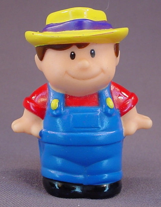 Shelcore 1993 Farmer Figure Toy, 2 1/2 Inches Tall, Similar To Fisher Price Little People