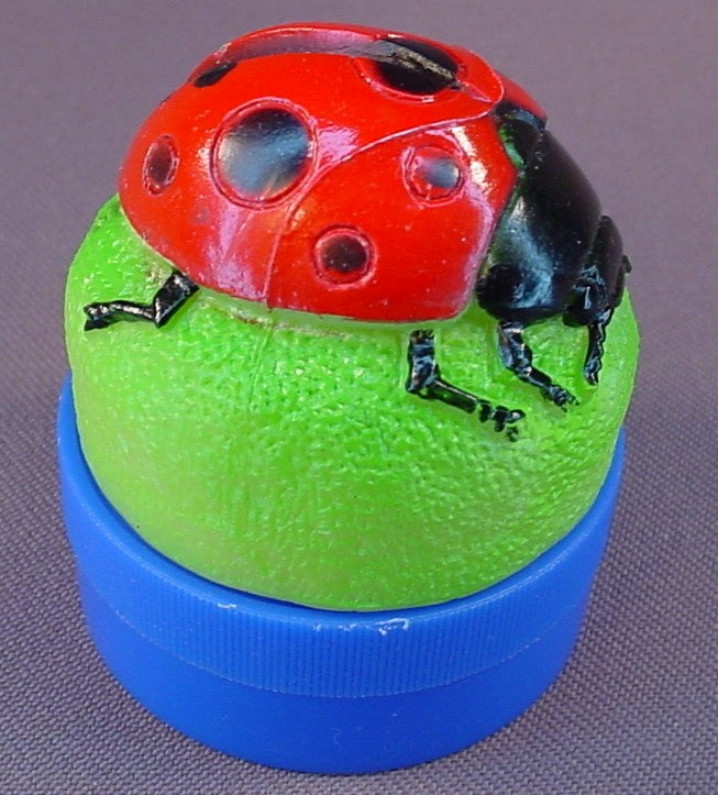 Imperial Creatures Of The World Animal Toppers For Carry Cases, Lot Of 4, 2009 Imperial, Tops For The Plastic Tubes, 2 Inches Across, 2 1/4 Inches Tall, 2 Grizzly Bears, Ladybug, Dinosaur