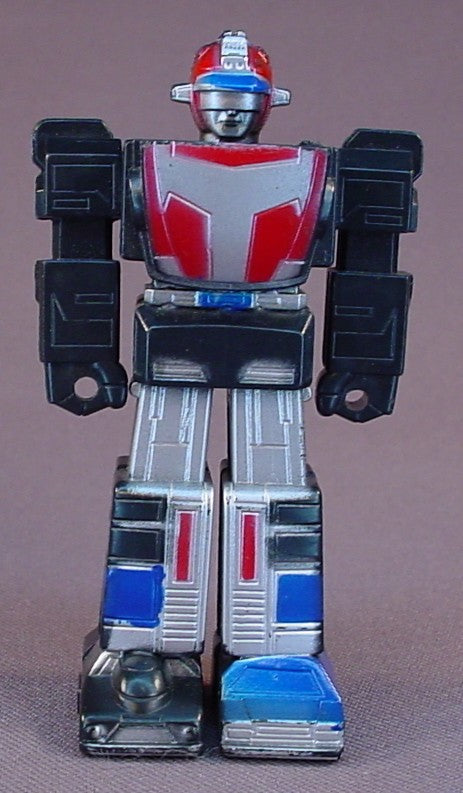 Turbo Robo #3 Super Kousoku Sentai Turboranger Action Figure, 1992, Possibly Bandai But Is Unmarked, 3 1/4 Inches Tall, The Arms Move, Vintage Plastic Toy