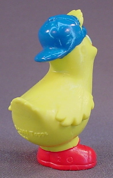 Topps Yellow Chick Wearing A Backwards Baseball Hat Or Cap PVC Figure, Chicken, Duck, 2 Inches Tall Pencil Topper, 2001 Topps