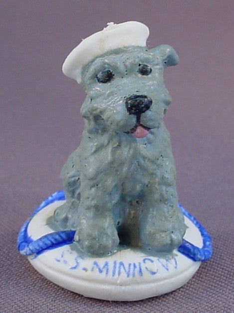 Topps Gilligan's Island TV Show Promotion Fifi Dog Sitting On A Life Ring From The S. S. Minnow PVC Figure, 1 3/4 Inches Tall, Vintage, 1997 Topps