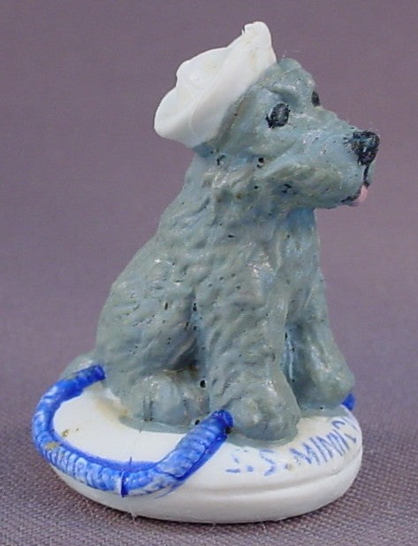 Topps Gilligan's Island TV Show Promotion Fifi Dog Sitting On A Life Ring From The S. S. Minnow PVC Figure, 1 3/4 Inches Tall, Vintage, 1997 Topps