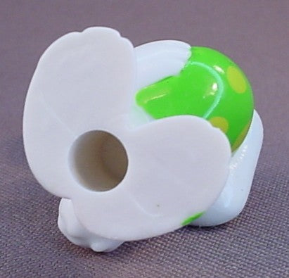 Topps White Easter Bunny Painting A Green And Yellow Egg PVC Figure, 2 1/2 Inches Tall, Pencil Topper, 2001 Topps