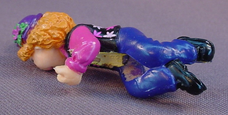 The Puzzle Place TV Show Jodi Pencil Topper PVC Figure, 2 1/2 Inches Tall, PBS, Wearing A Baseball Glove And Catching A Ball, Straw Rider