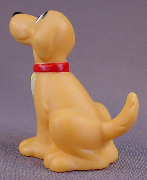ERTL Orange Brown Chunky Dog Figure With A Red Collar, 2 Inches Tall, Hollow Plastic, Farm Dog, Similar To Fisher Price