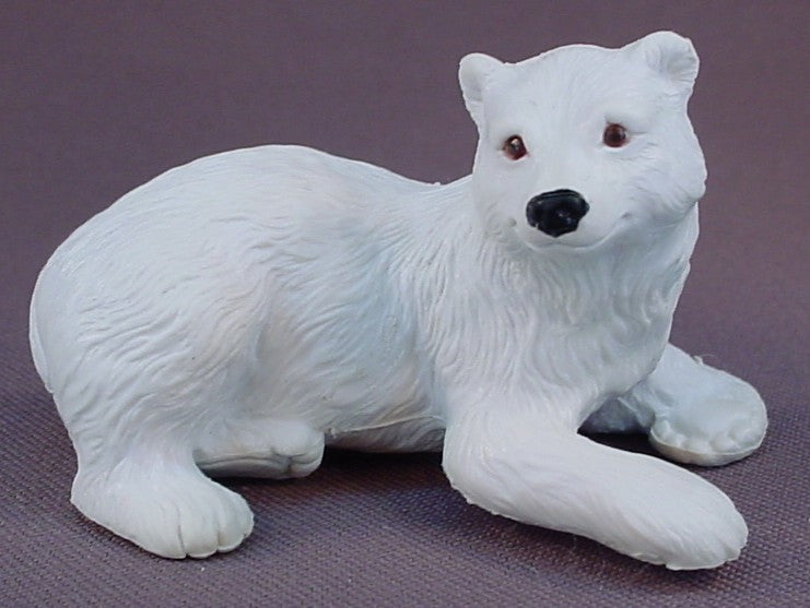 Puppy In My Pocket, Baby Surprise In My Pocket Wildlife Series, Polar Bear Family Mother Animal Figure, #16 Anna, Vintage, 2 3/4 Inches Long, 1994 M.E.G.