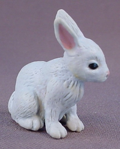 Puppy In My Pocket, #6 Mini Rex Gray Bunny Rabbit Animal Figure, Vintage, 1994 M.E.G.