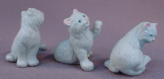 Kitty In My Pocket #54 Jenny Gray Persian Cat Family, Mother And 3 Kittens, Vintage, Puppy In My Pocket, 1995 M.E.G.