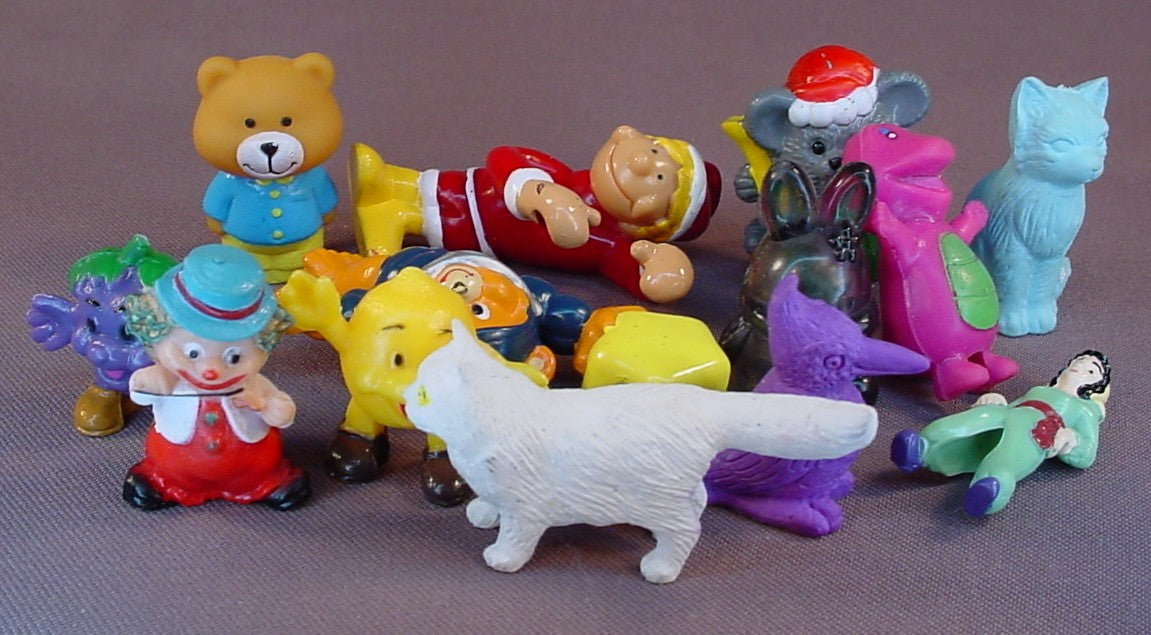 Pencil Toppers, Straw Or Pencil Riders, Erasers, Lot Of 13 Different Figures