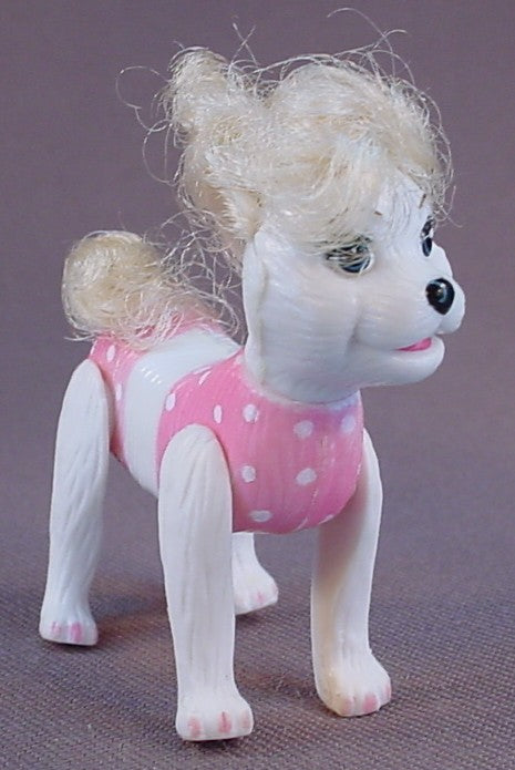 Polly Pocket White Dog With Real Hair, From A Happenin' Pet Salon, # 55503, Fashion Polly, The Legs Move, 2001 Mattel