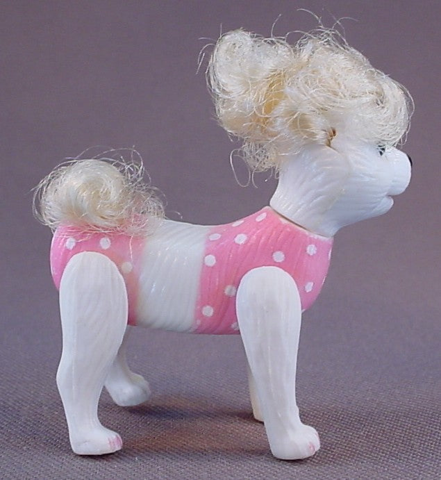 Polly Pocket White Dog With Real Hair, From A Happenin' Pet Salon, # 55503, Fashion Polly, The Legs Move, 2001 Mattel