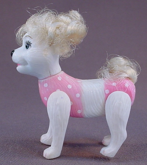 Polly Pocket White Dog With Real Hair, From A Happenin' Pet Salon, # 55503, Fashion Polly, The Legs Move, 2001 Mattel