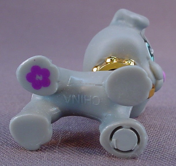 Polly Pocket Sparklin' Pets #2 Gray Puppy Dog With A Gold Collar, From A Mobile Set #L9868, 2007 Mattel