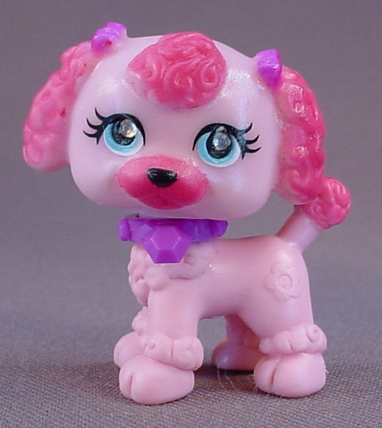 Polly Pocket Sparklin' Pets #54 Pink Poodle With A Purple Collar, From A Sparklin' Pet Spa Playset #N1695, 2008 Mattel