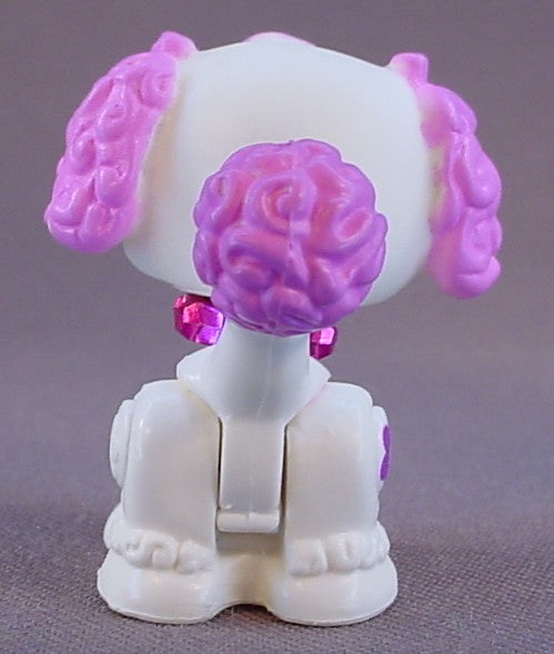 Polly Pocket Sparklin' Pets #06 White & Pink Puppy Dog With A Shiny Pink Collar, Pirouette Pairs, 2007 Mattel