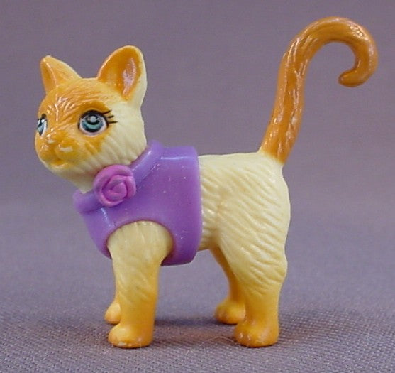 Polly Pocket Pet Friends Siamese Cat With A Purple Vest, 2002 Mattel